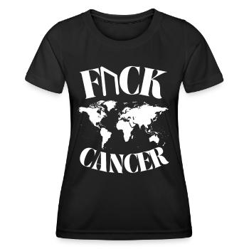 F...CK CANCER - HOFFNUNG, LIEBE & Kampf - Frauen Funktions-T-Shirt - Schwarz - Vorne - AI Model Female 172 light (172cm)