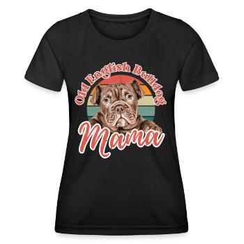 VIEUX BOULEDOGUE ANGLAIS Maman chien chiens bouledogue - T-shirt sport Femme - noir - Devant - AI Model Female 172 light (172cm)