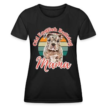 VIEUX BOULEDOGUE ANGLAIS Maman chien chiens bouledogue - T-shirt sport Femme - noir - Devant - AI Model Female 172 light (172cm)