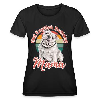 VIEUX BOULEDOGUE ANGLAIS Maman chien chiens bouledogue - T-shirt sport Femme - noir - Devant - AI Model Female 172 light (172cm)