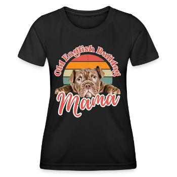 VIEUX BOULEDOGUE ANGLAIS Maman chien chiens bouledogue - T-shirt sport Femme - noir - Devant - AI Model Female 172 light (172cm)