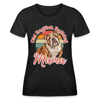 VIEUX BOULEDOGUE ANGLAIS Maman chien chiens bouledogue - T-shirt sport Femme - noir - Devant - AI Model Female 172 light (172cm)