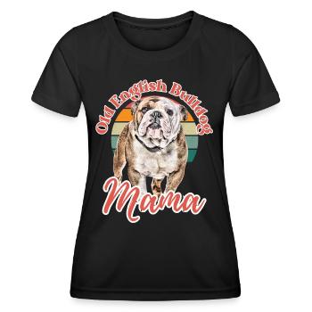 VIEUX BOULEDOGUE ANGLAIS Maman chien chiens bouledogue - T-shirt sport Femme - noir - Devant - AI Model Female 172 light (172cm)