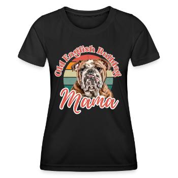 VIEUX BOULEDOGUE ANGLAIS Maman chien chiens bouledogue - T-shirt sport Femme - noir - Devant - AI Model Female 172 light (172cm)