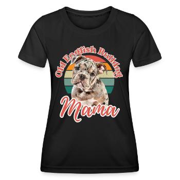 VIEUX BOULEDOGUE ANGLAIS Maman chien chiens bouledogue - T-shirt sport Femme - noir - Devant - AI Model Female 172 light (172cm)