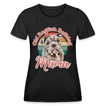 VIEUX BOULEDOGUE ANGLAIS Maman chien chiens bouledogue - T-shirt sport Femme - noir - Devant - AI Model Female 172 light (172cm)