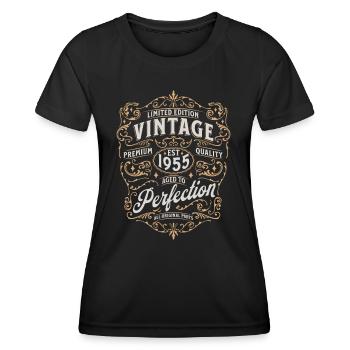 70e anniversaire 1955 - T-shirt sport Femme - noir - Devant - AI Model Female 172 light (172cm)