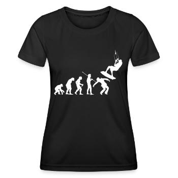 Kitesurfen - Frauen Funktions-T-Shirt - Schwarz - Vorne - AI Model Female 172 light (172cm)