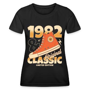 Retro Original Sneakers 1982 40 Years Anniversary - Women's Functional T-Shirt - black - Front - AI Model Female 172 light (172cm)