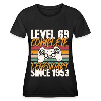 Niveau 69 Complet Vintage Anniversaire 69 Ans - T-shirt sport Femme - noir - Devant - AI Model Female 172 light (172cm)