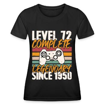 Niveau 72 Complet Vintage Anniversaire 72 Ans - T-shirt sport Femme - noir - Devant - AI Model Female 172 light (172cm)