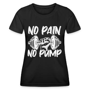 No Pain no Pump Gym - Women's Functional T-Shirt - black - Front - AI Model Female 172 light (172cm)