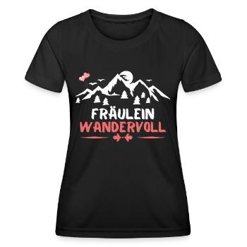 Frauen Damen Wander Woman Hobby Geschenk Berge - Frauen Funktions-T-Shirt - Schwarz - Vorne - AI Model Female 172 light (172cm)