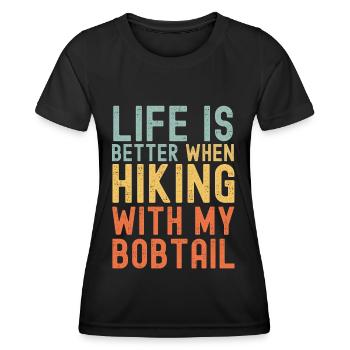 Bobtail Chien de randonnée rétro - T-shirt sport Femme - noir - Devant - AI Model Female 172 light (172cm)