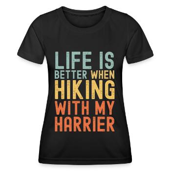 Harrier Wanderhund retro - Frauen Funktions-T-Shirt - Schwarz - Vorne - AI Model Female 172 light (172cm)