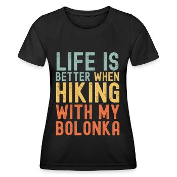 Bolonka Wanderhund retro - Frauen Funktions-T-Shirt - Schwarz - Vorne - AI Model Female 172 light (172cm)