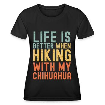 Chihuahua Wanderhund retro - Frauen Funktions-T-Shirt - Schwarz - Vorne - AI Model Female 172 light (172cm)