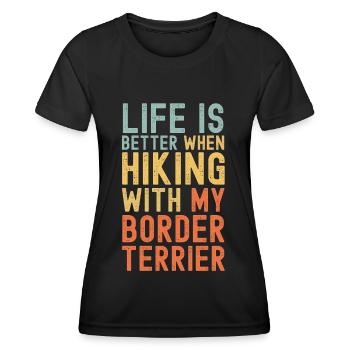Border-Terrier Chien de randonnée rétro - T-shirt sport Femme - noir - Devant - AI Model Female 172 light (172cm)