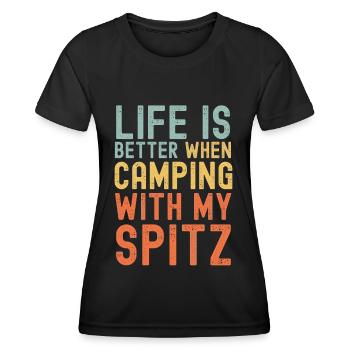Spitz Camping retro vintage - Frauen Funktions-T-Shirt - Schwarz - Vorne - AI Model Female 172 light (172cm)