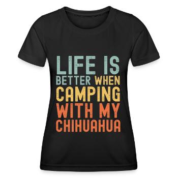 Chihuahua Camping retro vintage - Women's Functional T-Shirt - black - Front - AI Model Female 172 light (172cm)