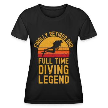 Tauchen Rente retro vintage - Frauen Funktions-T-Shirt - Schwarz - Vorne - AI Model Female 172 light (172cm)