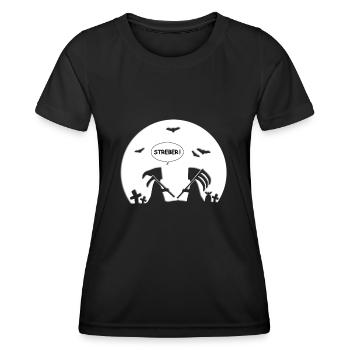 STREBER - SENSENMANN - REAPER - MOND - HALLOWEEN - Frauen Funktions-T-Shirt - Schwarz - Vorne - AI Model Female 172 light (172cm)