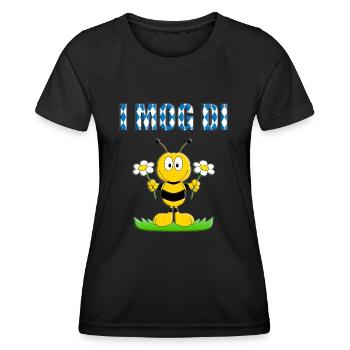 I MOG DI - BIENE - BLUMEN - LIEBE - BIENEN - LOVE - Frauen Funktions-T-Shirt - Schwarz - Vorne - AI Model Female 172 light (172cm)