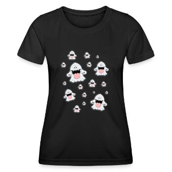 GESPENSTER - GEISTER - HALLOWEEN - KINDER - BABYS - Frauen Funktions-T-Shirt - Schwarz - Vorne - AI Model Female 172 light (172cm)