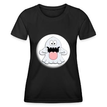 GESPENST - MONDSCHEIN - HALLOWEEN - KIND - KINDER - Frauen Funktions-T-Shirt - Schwarz - Vorne - AI Model Female 172 light (172cm)
