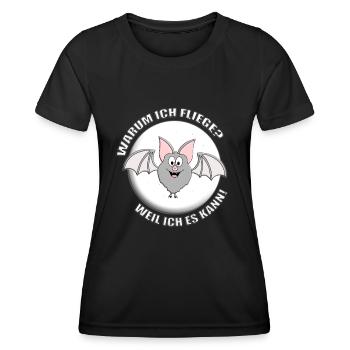 FLEDERMAUS - MONDSCHEIN - HALLOWEEN - TIERISCH - Frauen Funktions-T-Shirt - Schwarz - Vorne - AI Model Female 172 light (172cm)