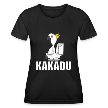 KAKADU - VOGEL - WC - TOILETTE - TIER - TIERISCH - Frauen Funktions-T-Shirt - Schwarz - Vorne - AI Model Female 172 light (172cm)