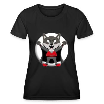 WERWOLF - WOLF - MOND - VAMPIR - HALLOWEEN - Frauen Funktions-T-Shirt - Schwarz - Vorne - AI Model Female 172 light (172cm)