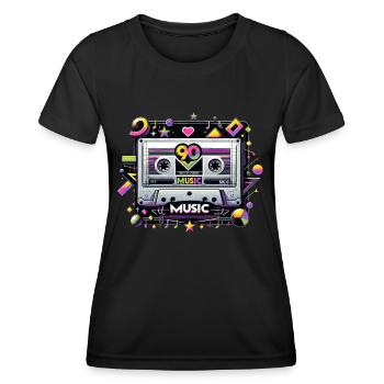 Electric 90s Cassette Vibes - Women's Functional T-Shirt - black - Front - AI Model Female 172 light (172cm)