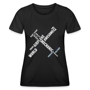 Avion - T-shirt sport Femme - noir - Devant - AI Model Female 172 light (172cm)