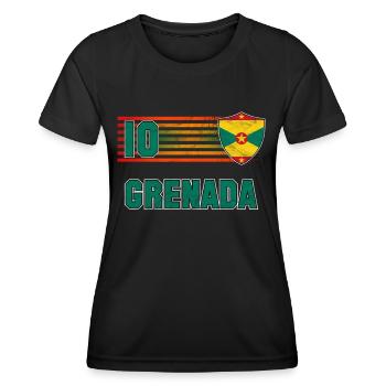 Grenada - Frauen Funktions-T-Shirt - Schwarz - Vorne - AI Model Female 172 light (172cm)