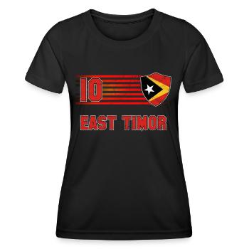 Timor oriental - T-shirt sport Femme - noir - Devant - AI Model Female 172 light (172cm)