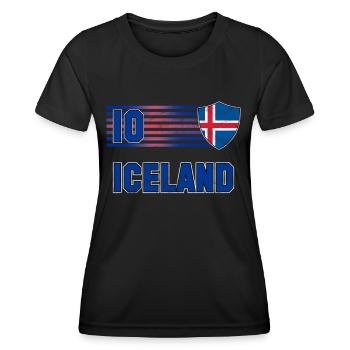 Islande - T-shirt sport Femme - noir - Devant - AI Model Female 172 light (172cm)