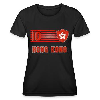 Hongkong - Frauen Funktions-T-Shirt - Schwarz - Vorne - AI Model Female 172 light (172cm)
