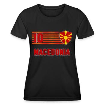 Macédoine - T-shirt sport Femme - noir - Devant - AI Model Female 172 light (172cm)
