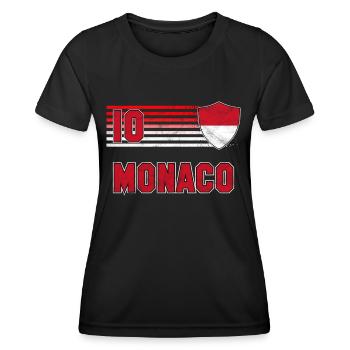 Monaco - Frauen Funktions-T-Shirt - Schwarz - Vorne - AI Model Female 172 light (172cm)