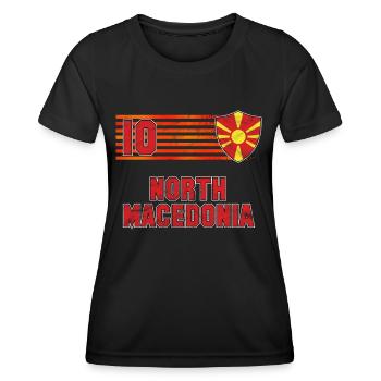 Macédoine du Nord - T-shirt sport Femme - noir - Devant - AI Model Female 172 light (172cm)