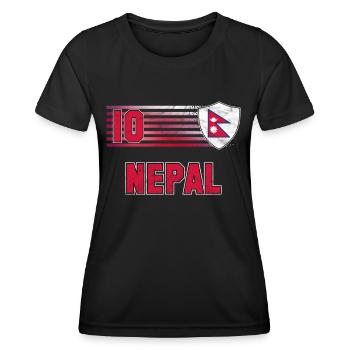 Nepal - Frauen Funktions-T-Shirt - Schwarz - Vorne - AI Model Female 172 light (172cm)