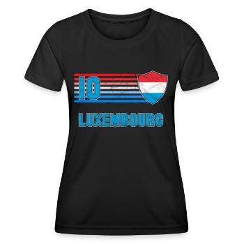 Luxemburg - Frauen Funktions-T-Shirt - Schwarz - Vorne - AI Model Female 172 light (172cm)