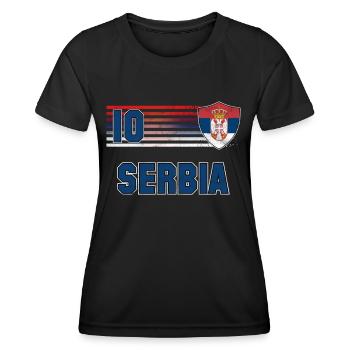 Serbien - Frauen Funktions-T-Shirt - Schwarz - Vorne - AI Model Female 172 light (172cm)