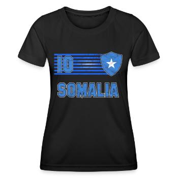 Somalie - T-shirt sport Femme - noir - Devant - AI Model Female 172 light (172cm)