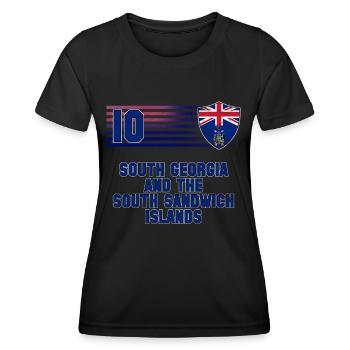 Géorgie du Sud et les îles Sandwich du Sud - T-shirt sport Femme - noir - Devant - AI Model Female 172 light (172cm)