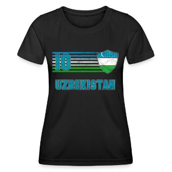 Ouzbékistan - T-shirt sport Femme - noir - Devant - AI Model Female 172 light (172cm)