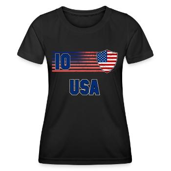 USA - Frauen Funktions-T-Shirt - Schwarz - Vorne - AI Model Female 172 light (172cm)