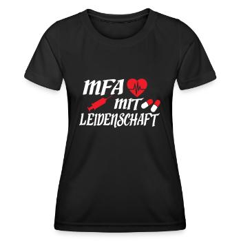 MFA Medizinische Fachangestellte Arzthelferin - Frauen Funktions-T-Shirt - Schwarz - Vorne - AI Model Female 172 light (172cm)