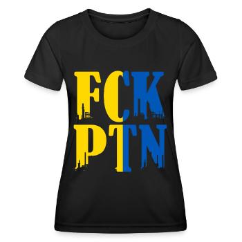 FCK Putin Ukraine Conflict Free Ukraine - Women's Functional T-Shirt - black - Front - AI Model Female 172 light (172cm)